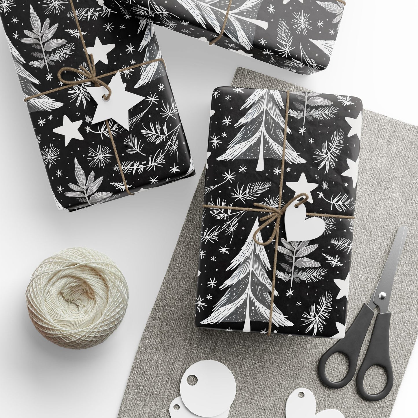 Monochrome Magic – Black & White Winter Wrapping Paper