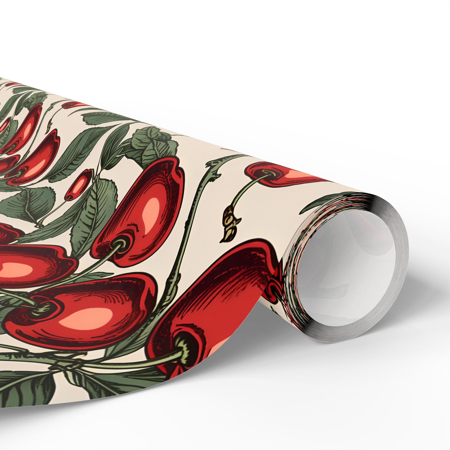 Elegant Cream Background with Cherry Delight Wrapping Paper