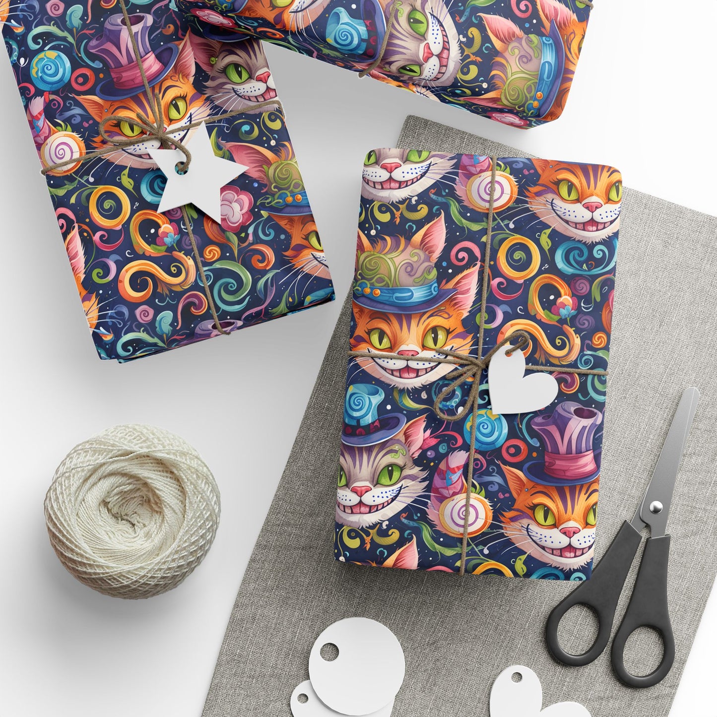 Colorful Cheshire Cat Wrapping Paper