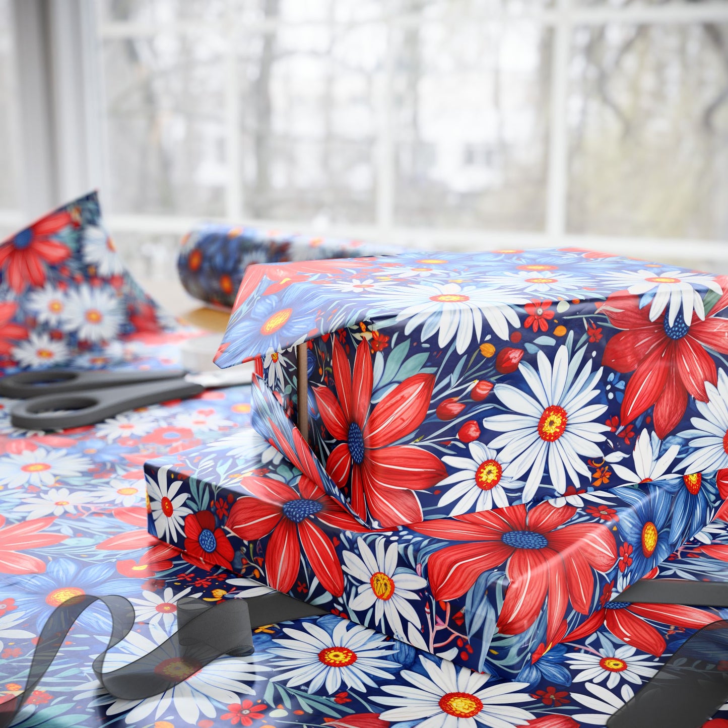 Red White Blue Daisies