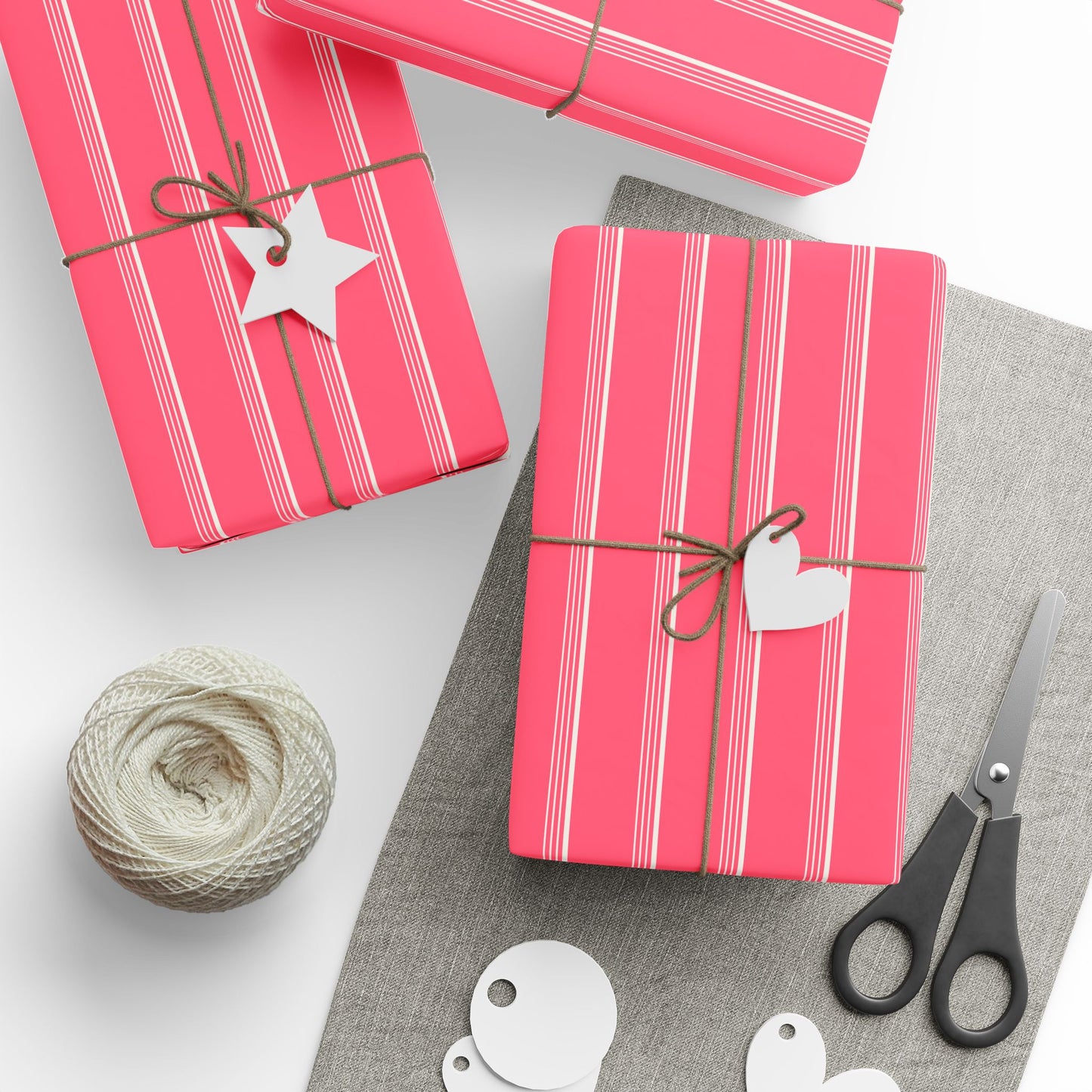 Pink Striped Wrapping Papers for Gift Giving