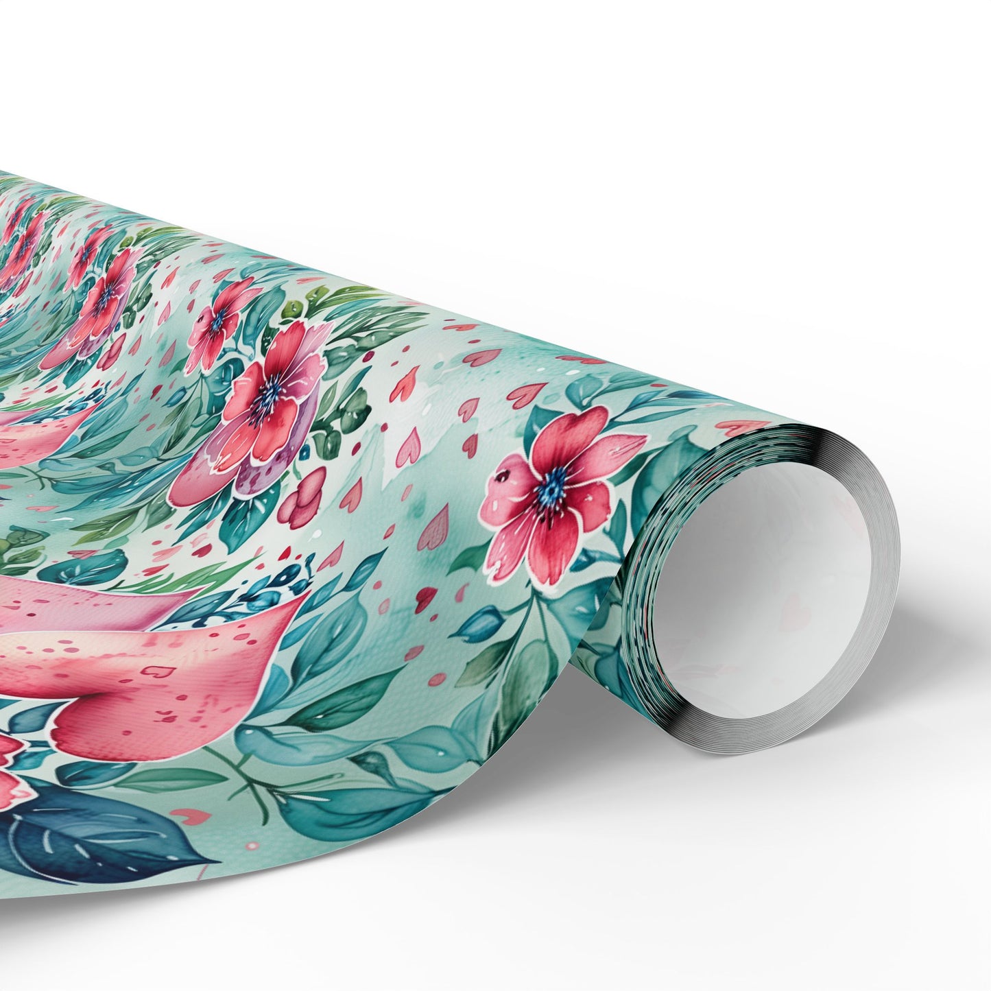 Blue & Pink Floral Gift Wrap