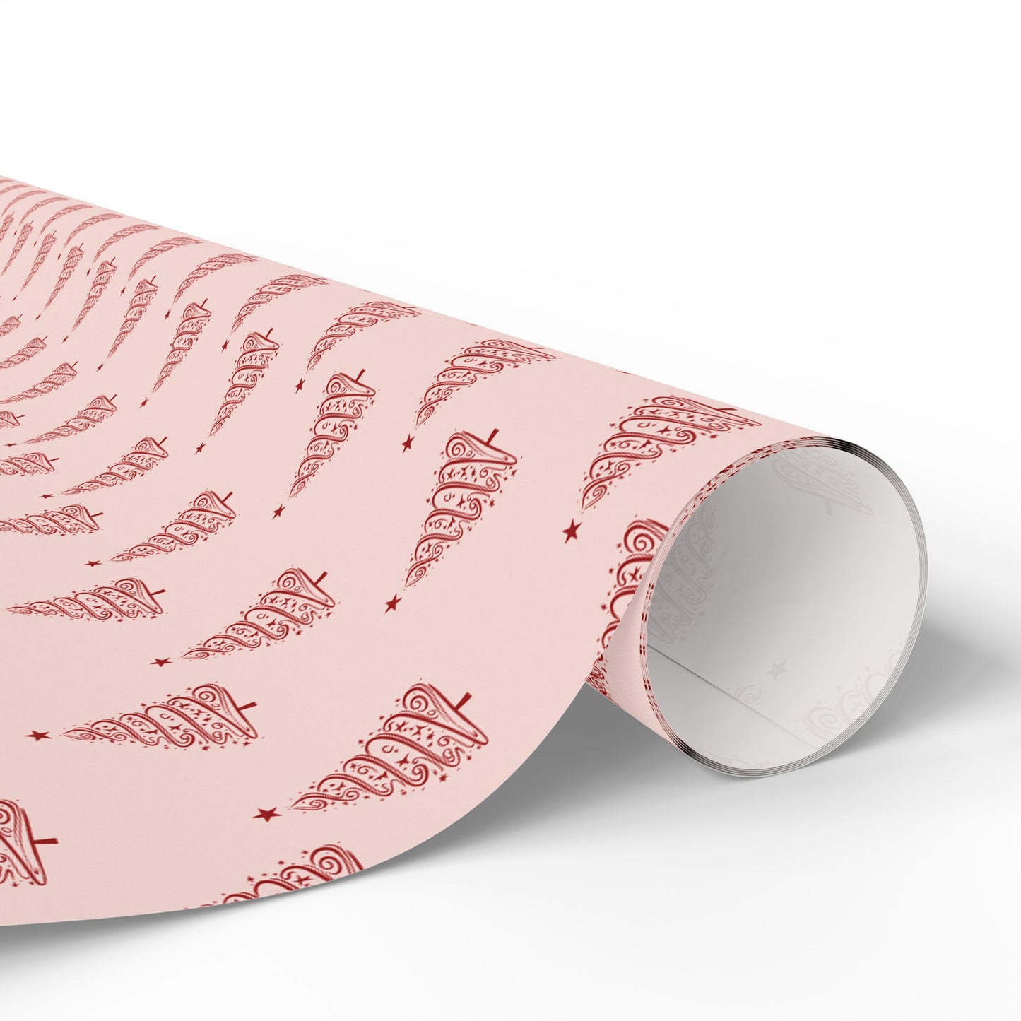 Twinkle Twirl – Pink & Red Swirl Tree Wrapping Paper