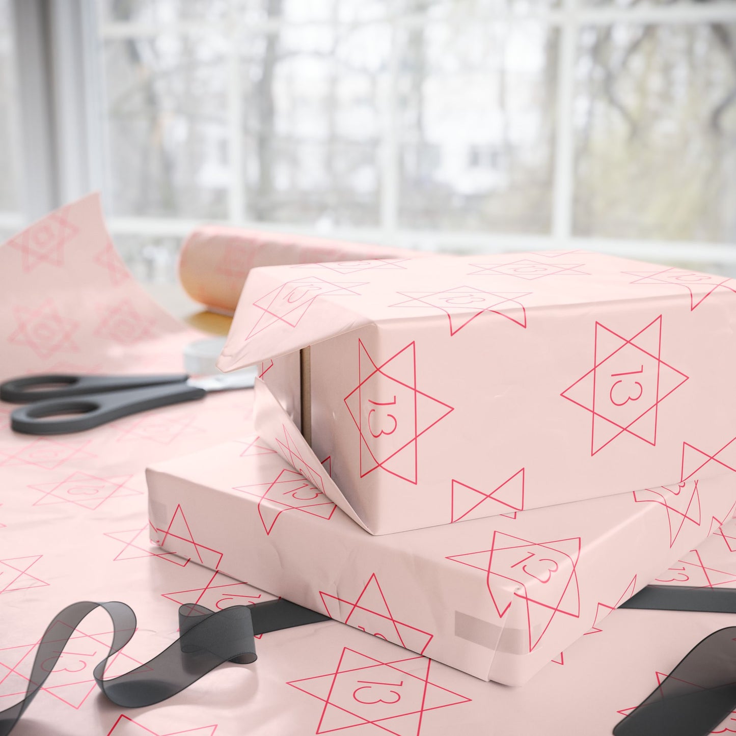 Pink Star of David Design
