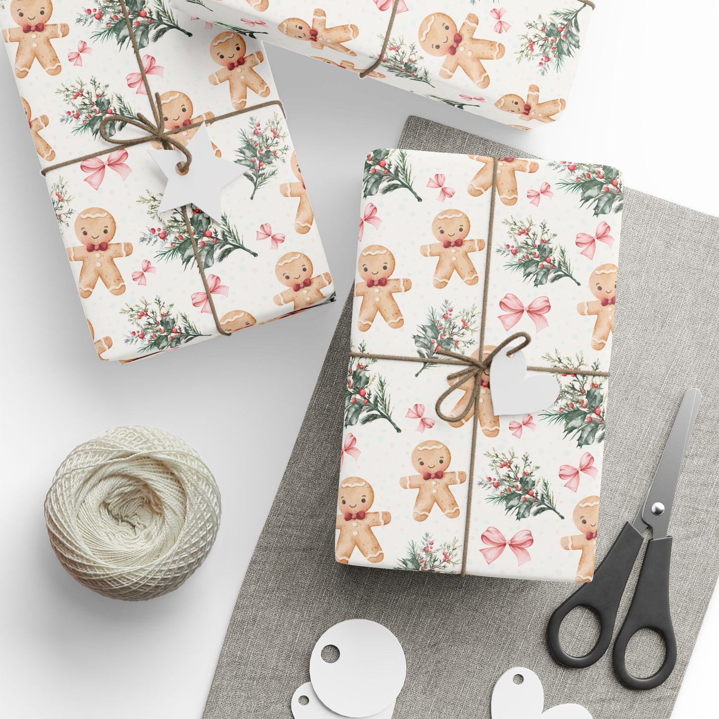 Bow - Tied & Baked – Gingerbread Glam Wrapping Paper