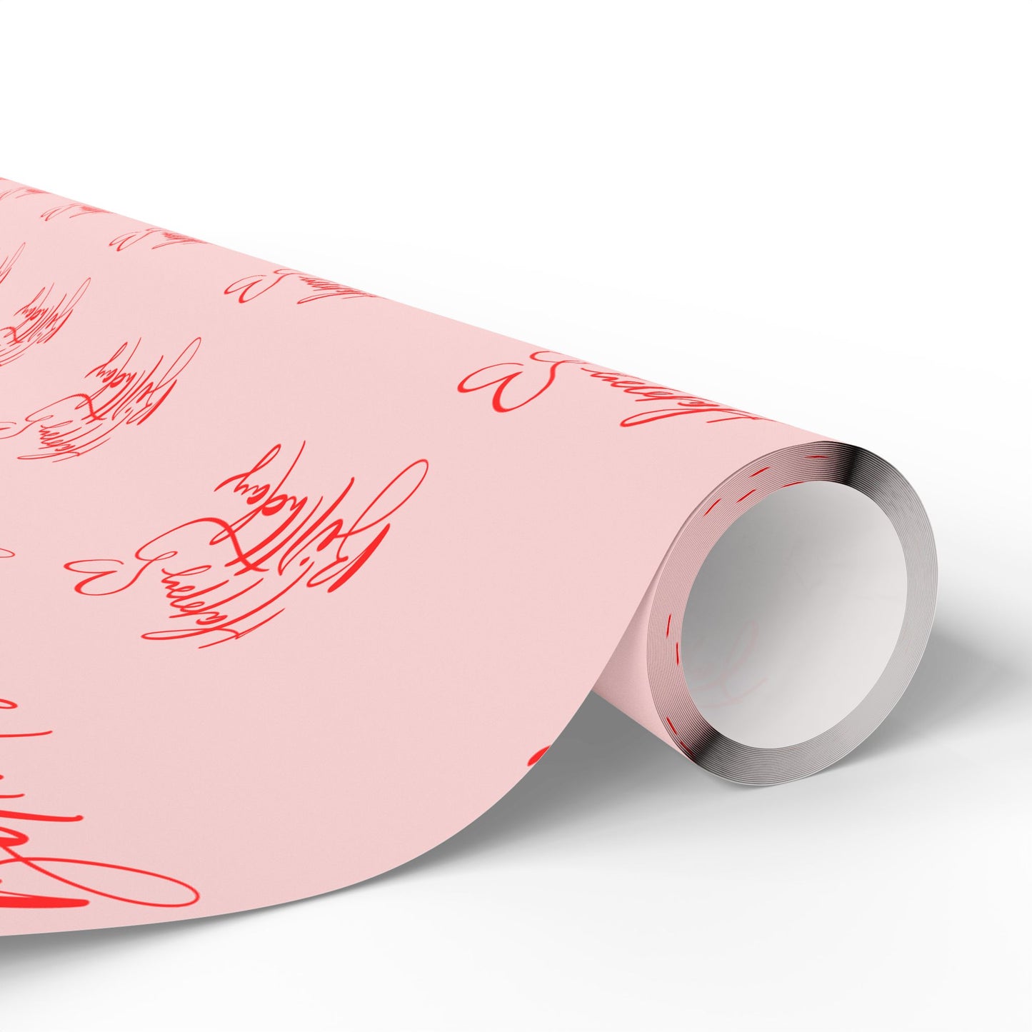 Cute Red and Pink Happy Birthday Wrapping Paper