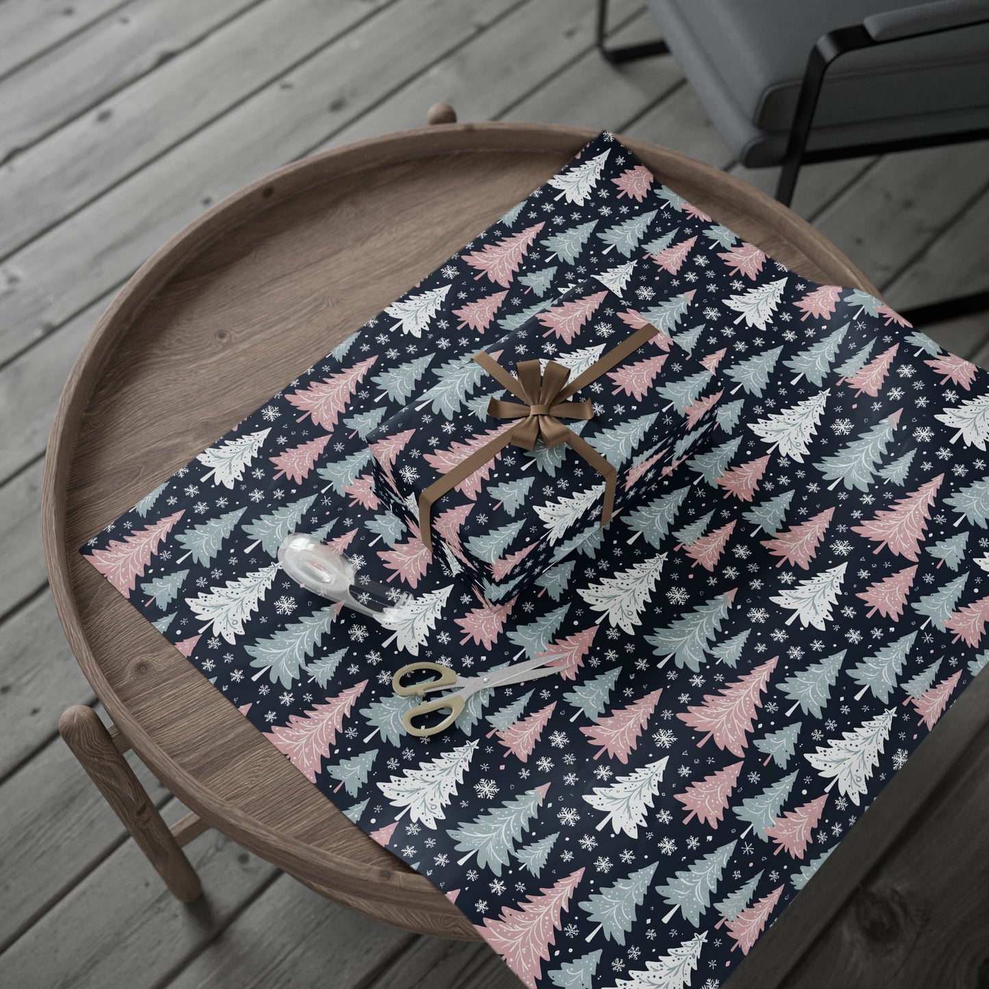 Pink, Blue & White Festive Wrapping Paper