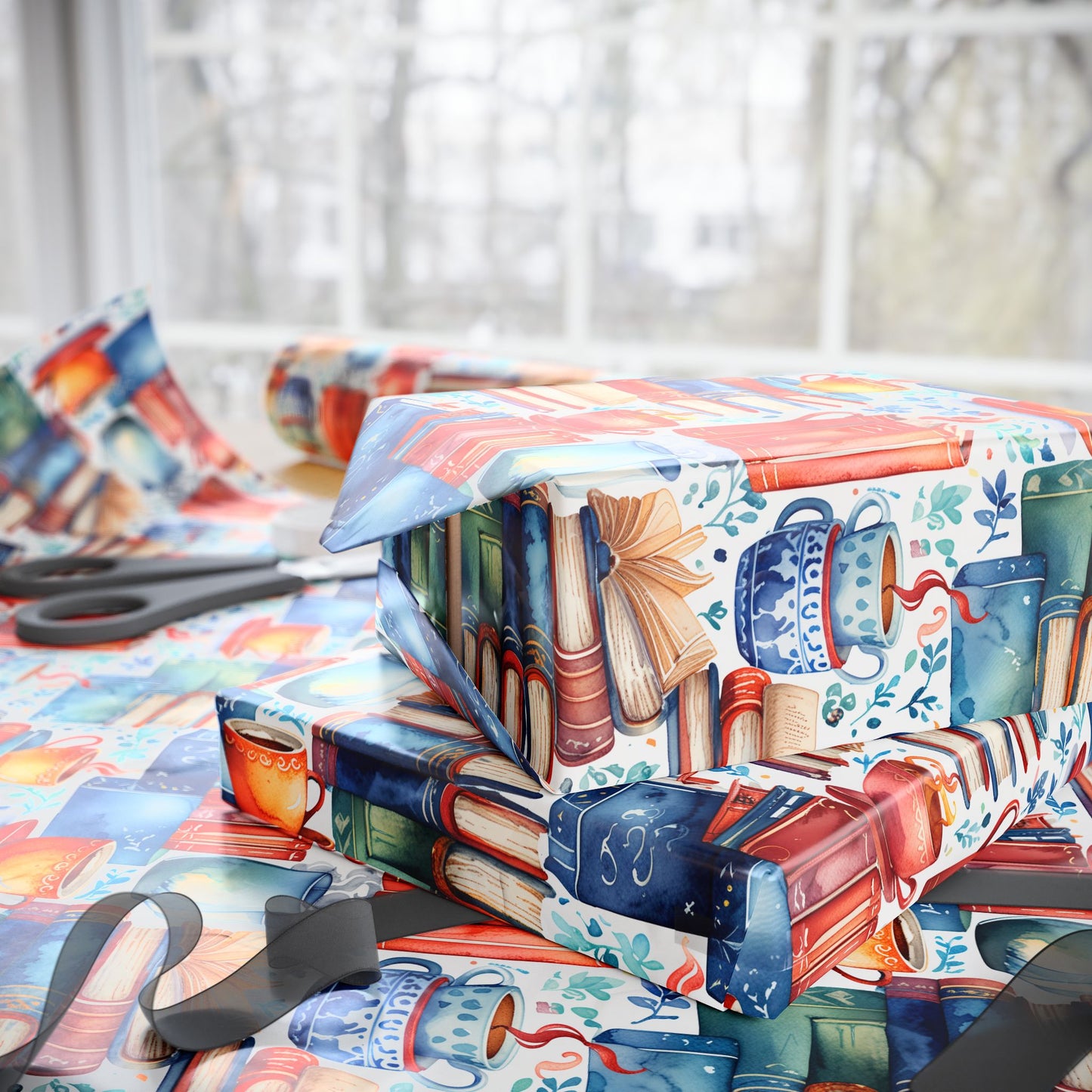 Book Lover Blue Wrapping Papers