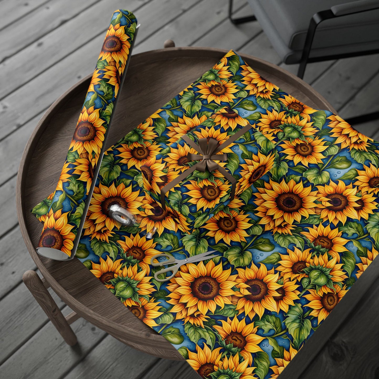 Vibrant Sunflower Patterned Wrapping Papers
