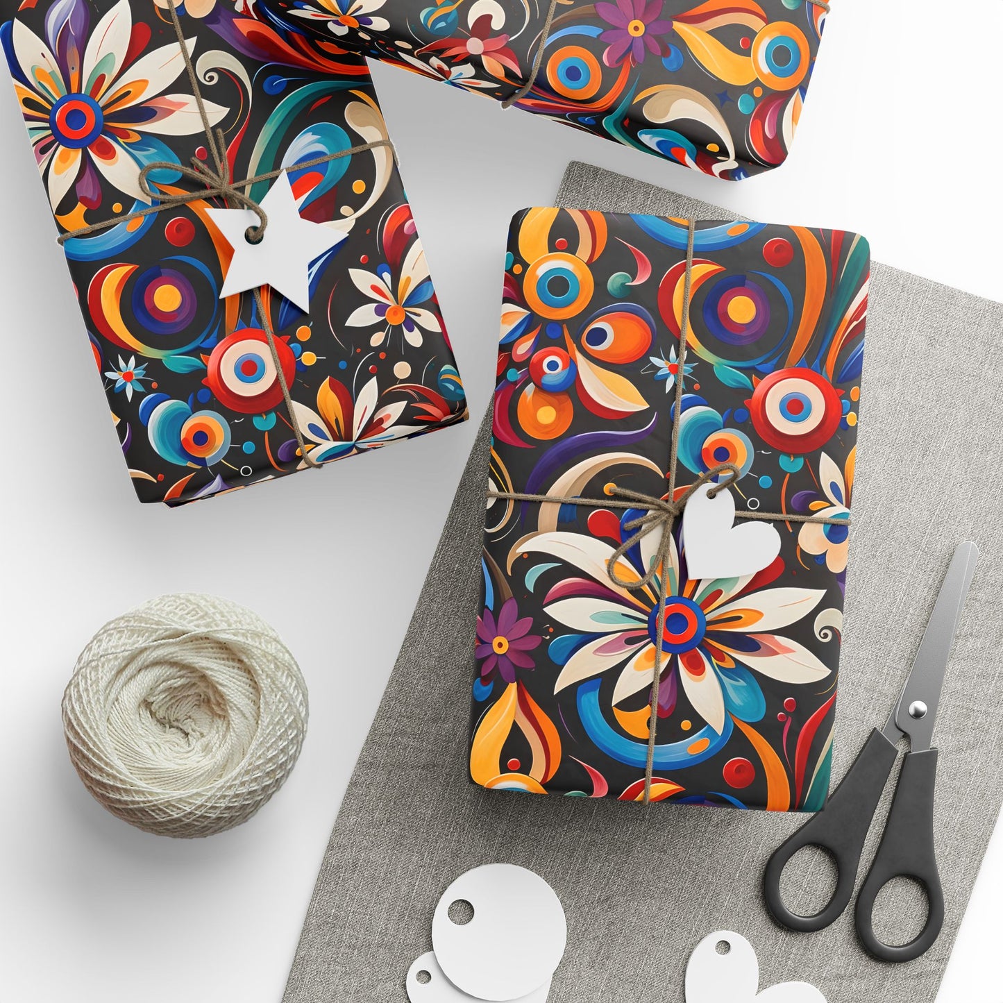 Wrapping Papers - Retro Floral Design