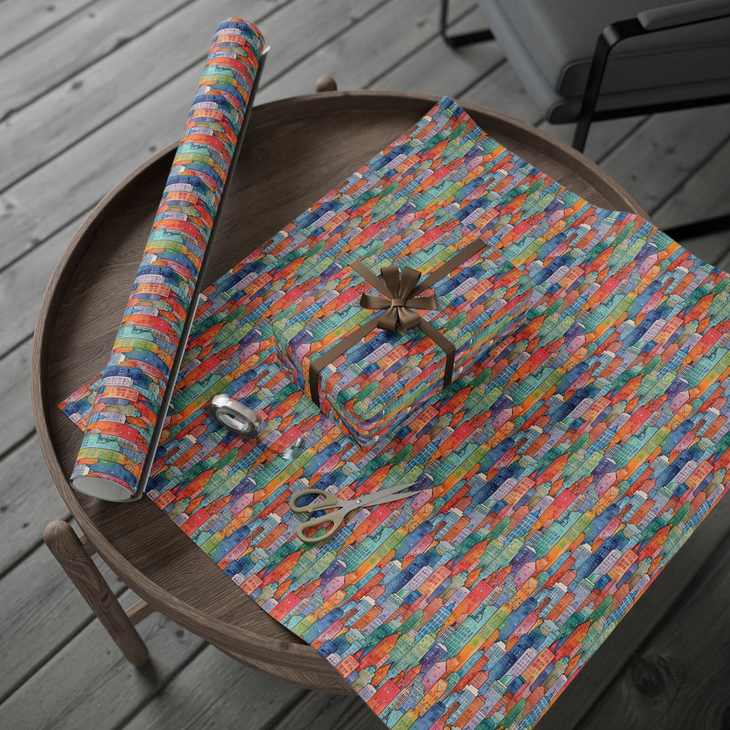 Abstract Cityscape Wrapping Papers