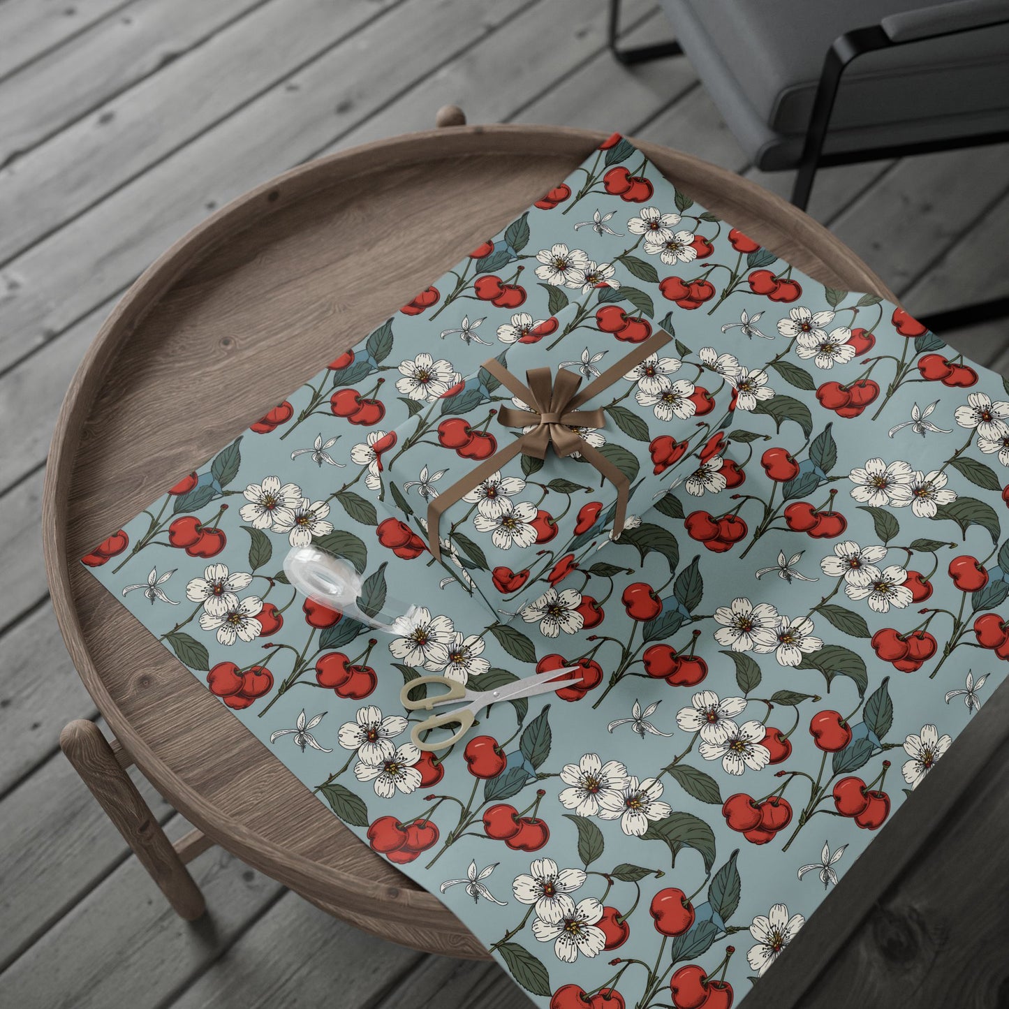 Chic Vintage Gift Wrapping Papers with Cherry Blossoms
