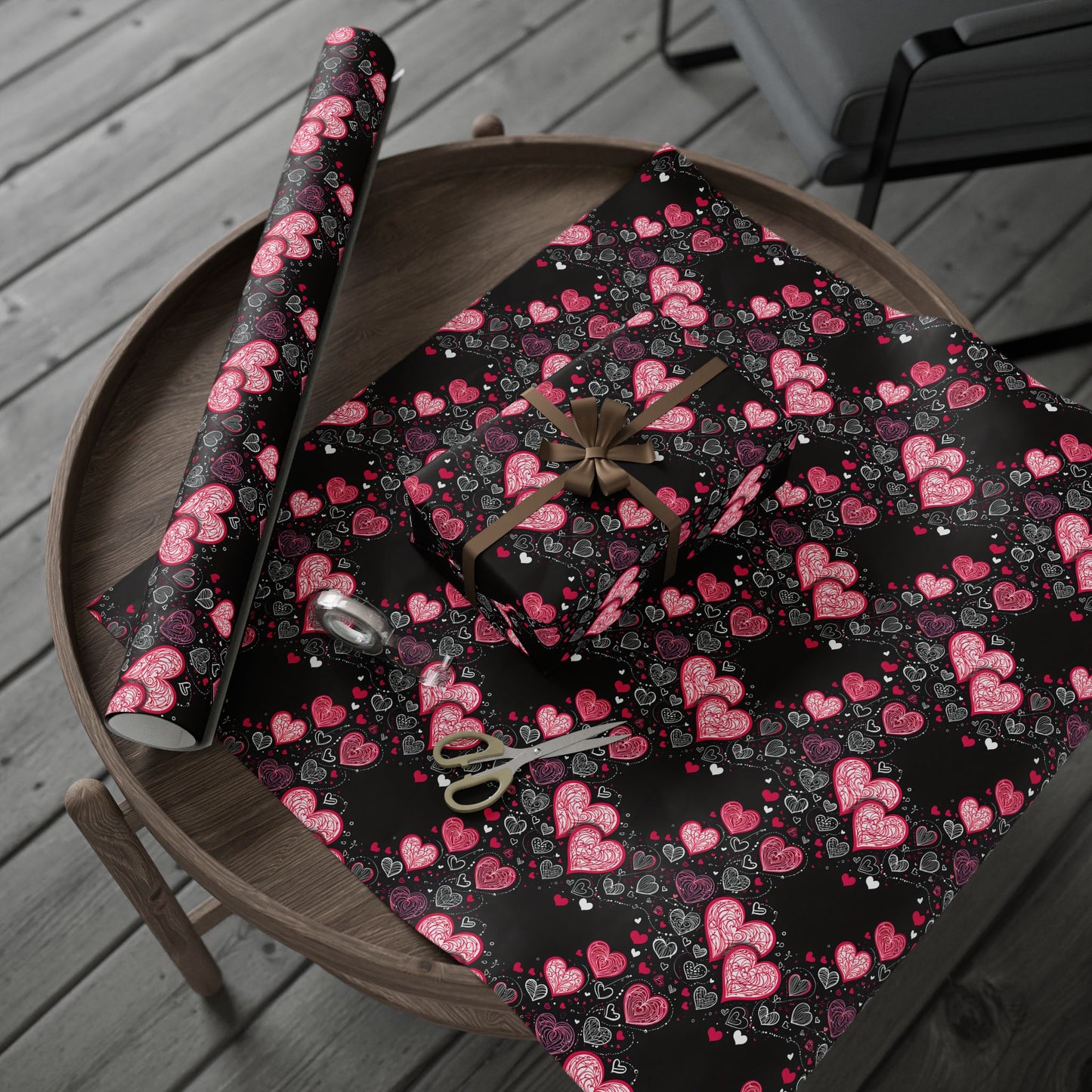Romantic Hearts Wrapping Paper