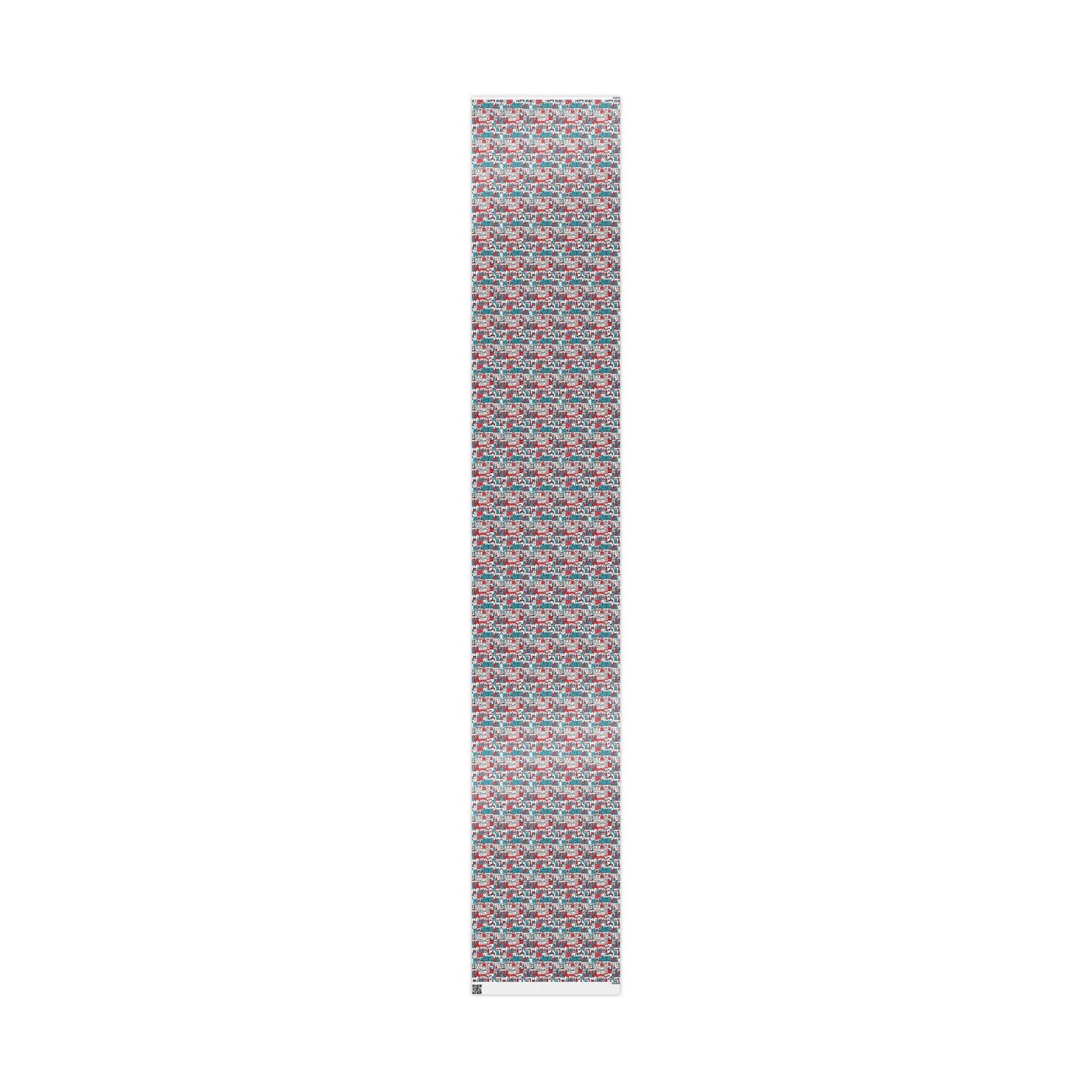 Wrapping Papers: Colorful Blue & Red Abstract Cityscape