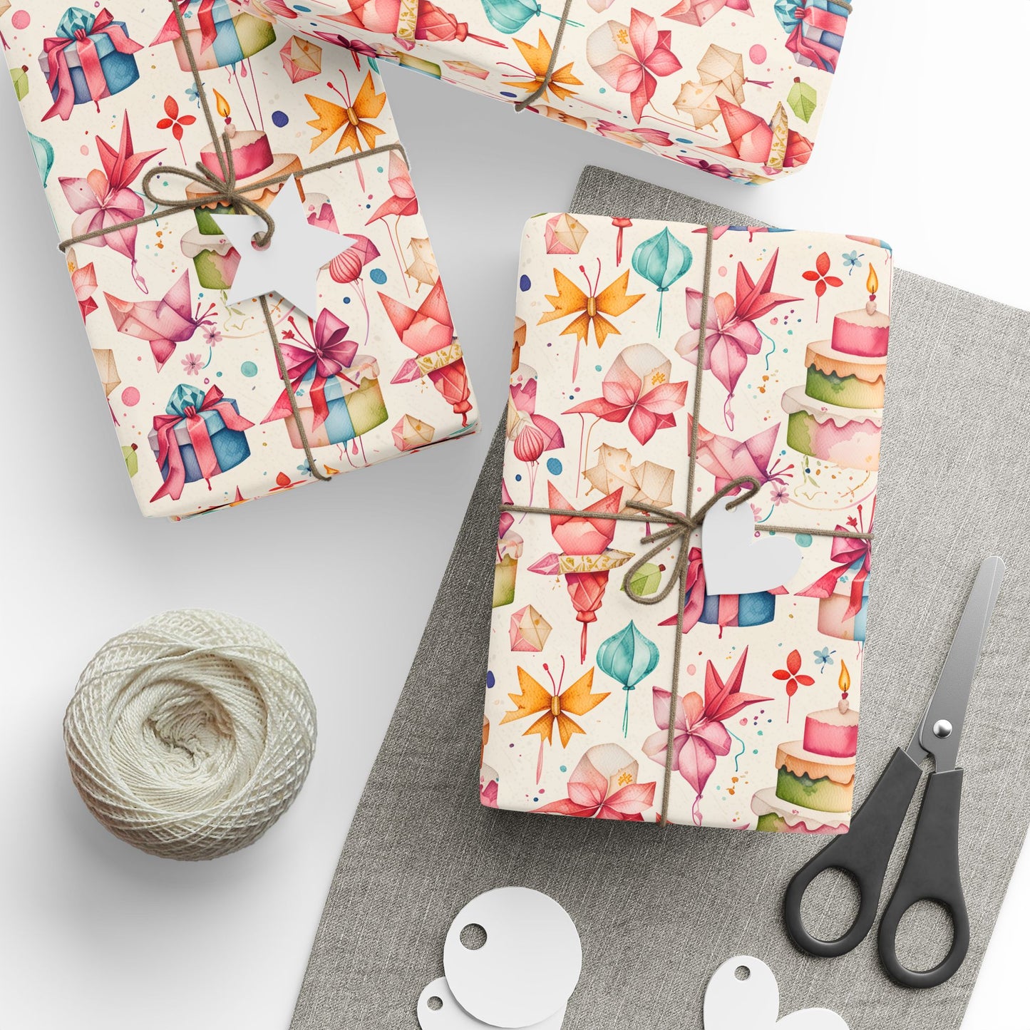 Colorful origami Birthday Gift Wrap