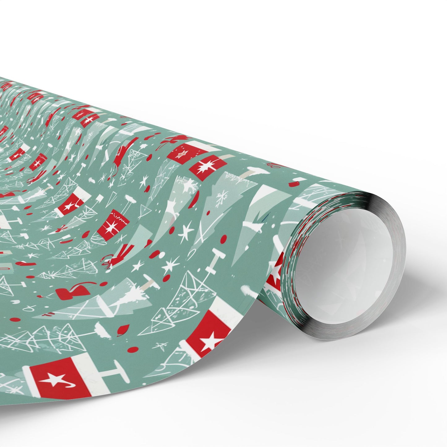 Mid - Century Mistletoe – Retro Tree Wrapping Paper