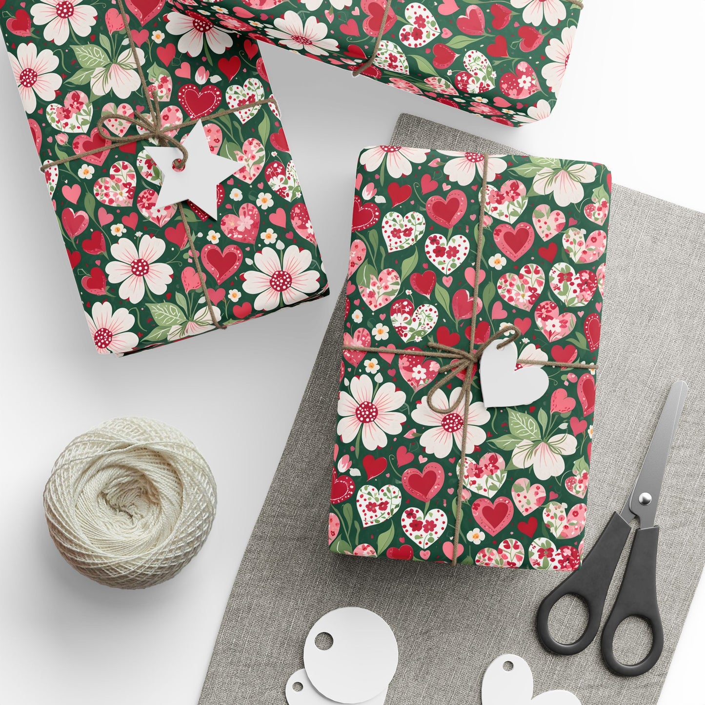Flora & Heart Wrapping Paper,