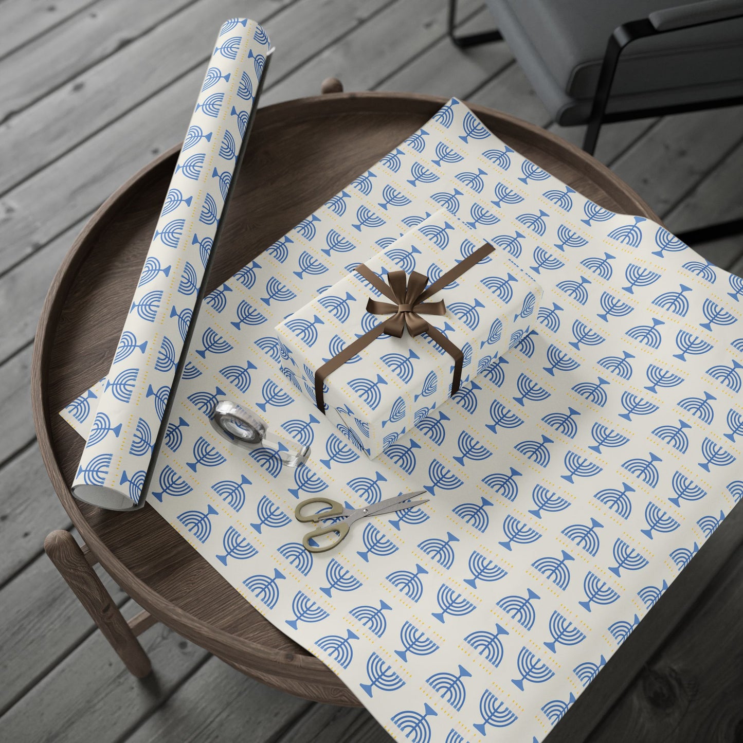 Hanukkah Menorah Wrapping Paper