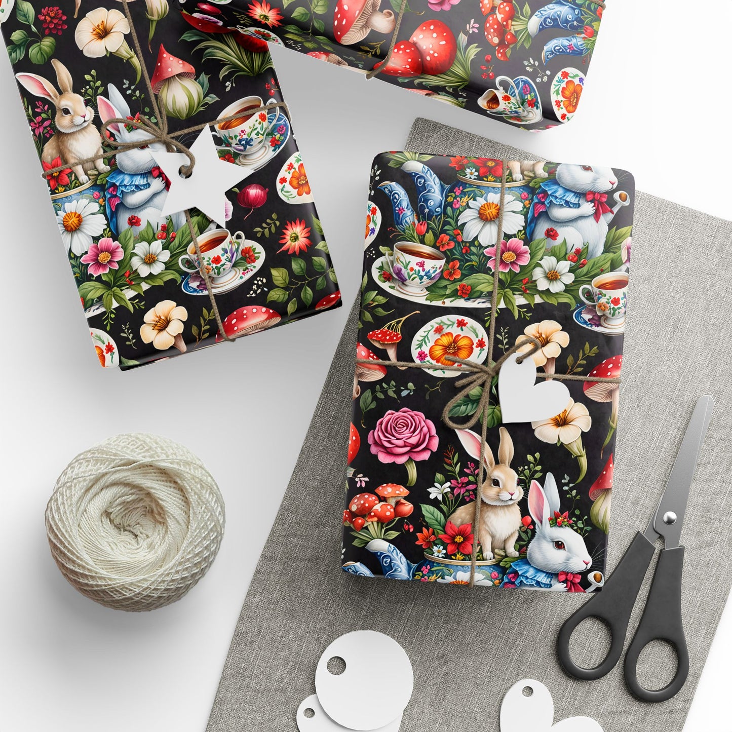 Enchanting Bold Black Gift Wrap - Perfect for Book Lovers