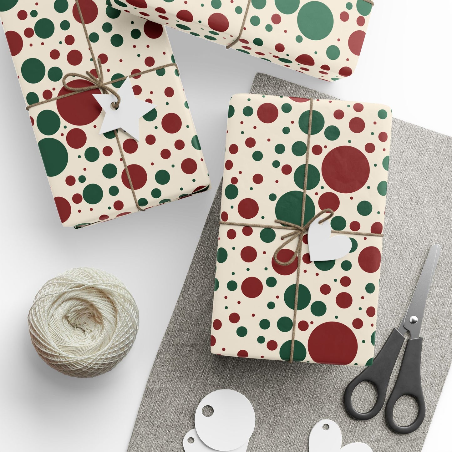 Festive Red & Green Dot Wrapping Paper