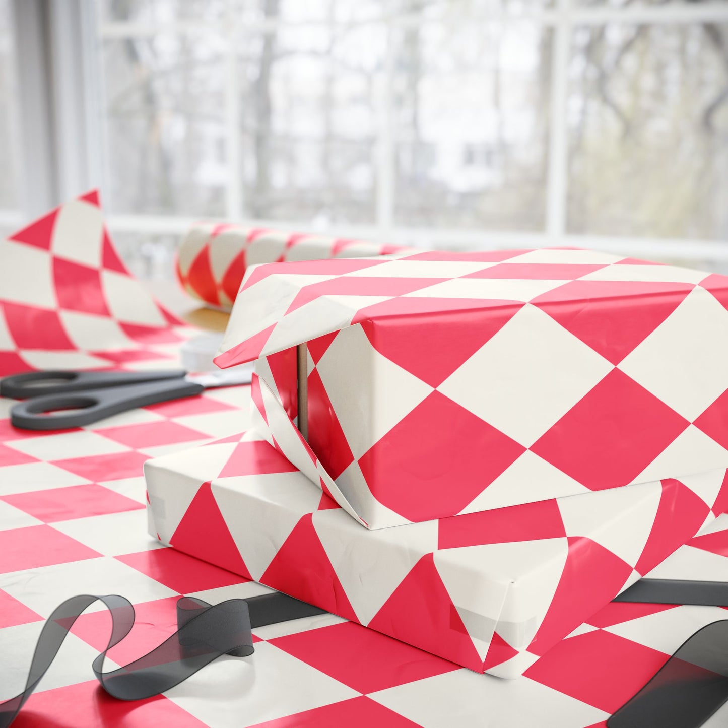 Pink Harlequin Gift Wrap