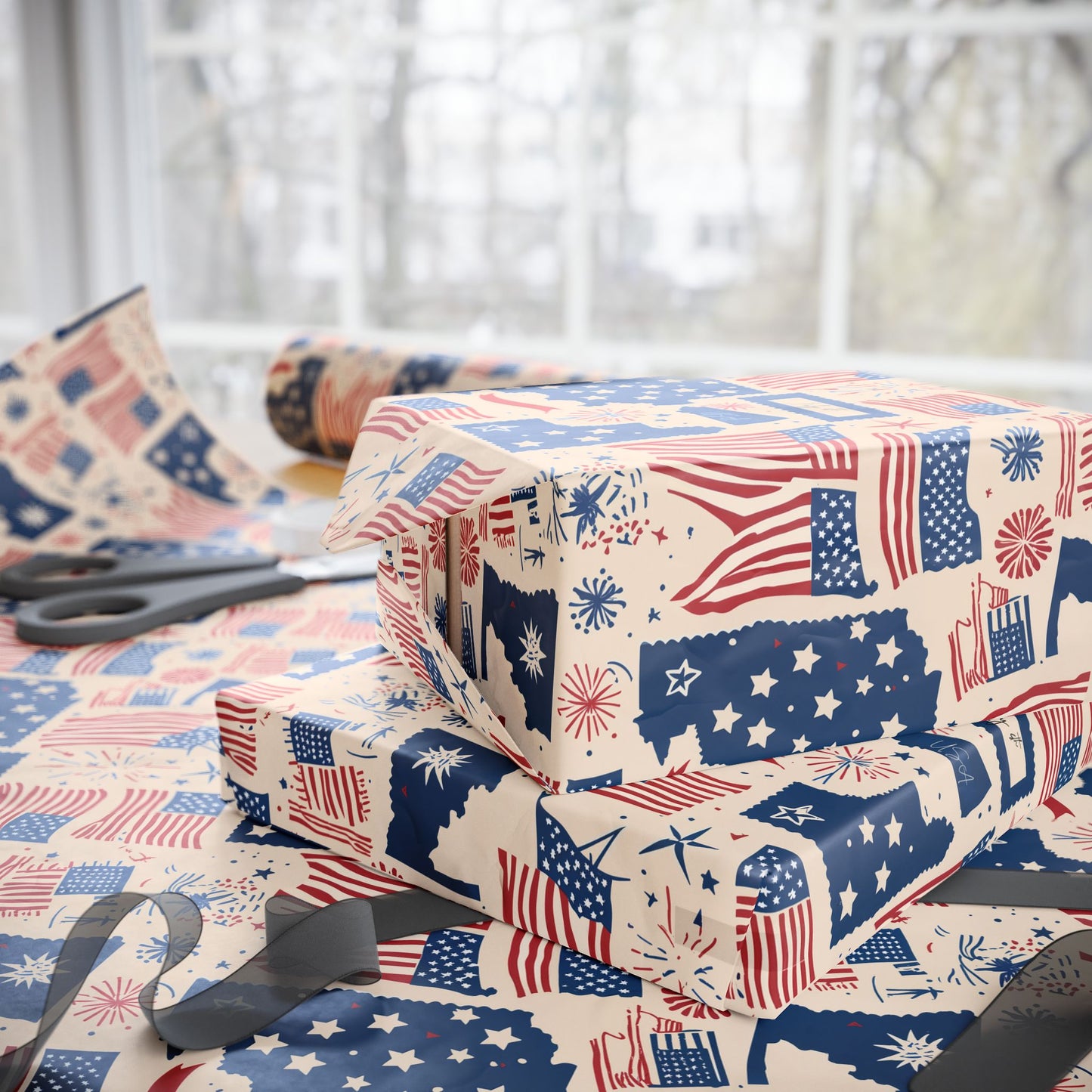 Patriotic Wrapping Paper for Celebrations