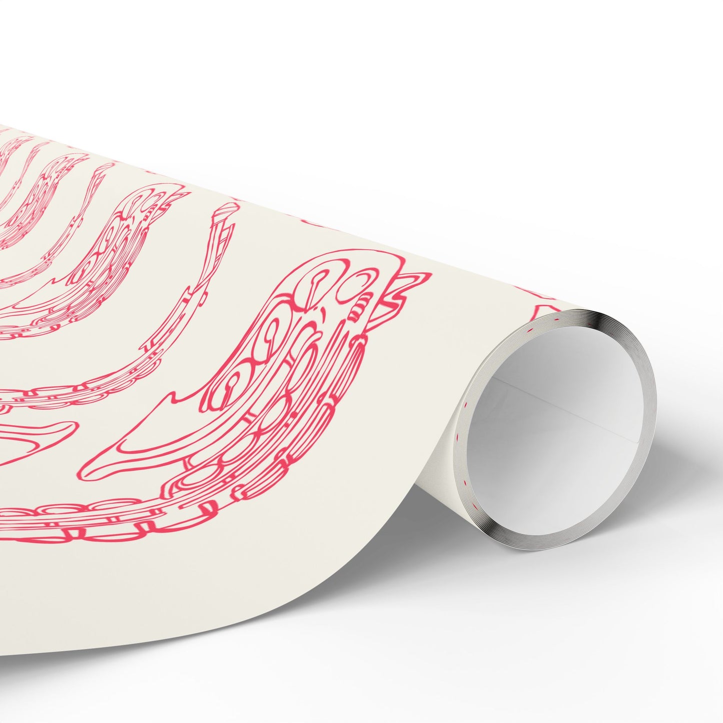 Chic Pink Saxophone Patterned Wrapping Paper
