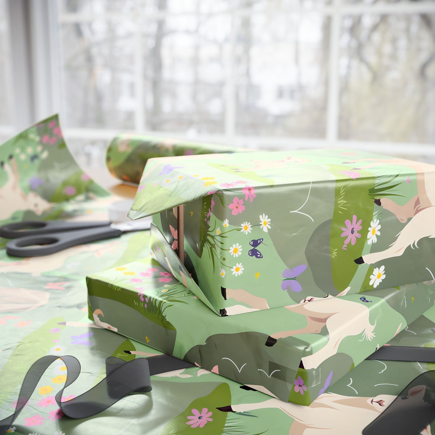 Pastel Green Goat Farmhouse Chic Touch