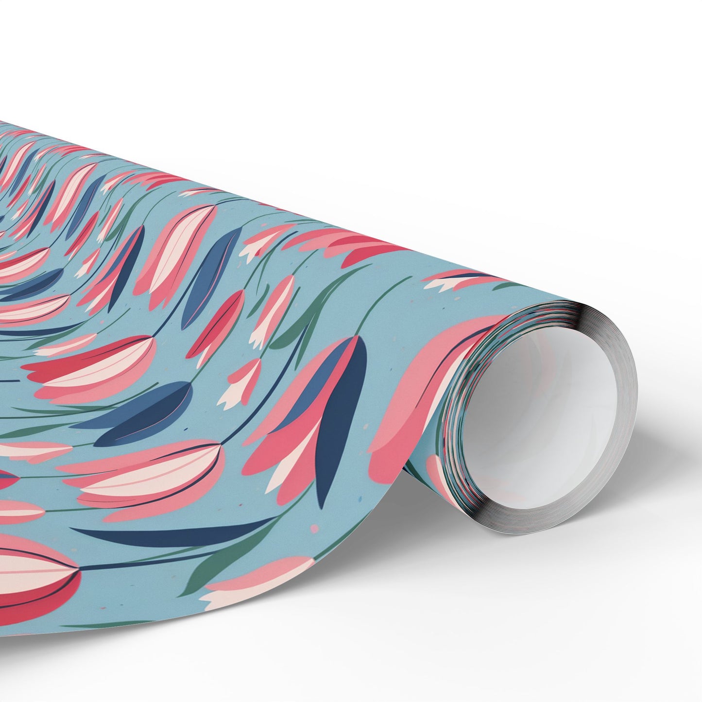 Chic Blue Tulip Wrapping Paper