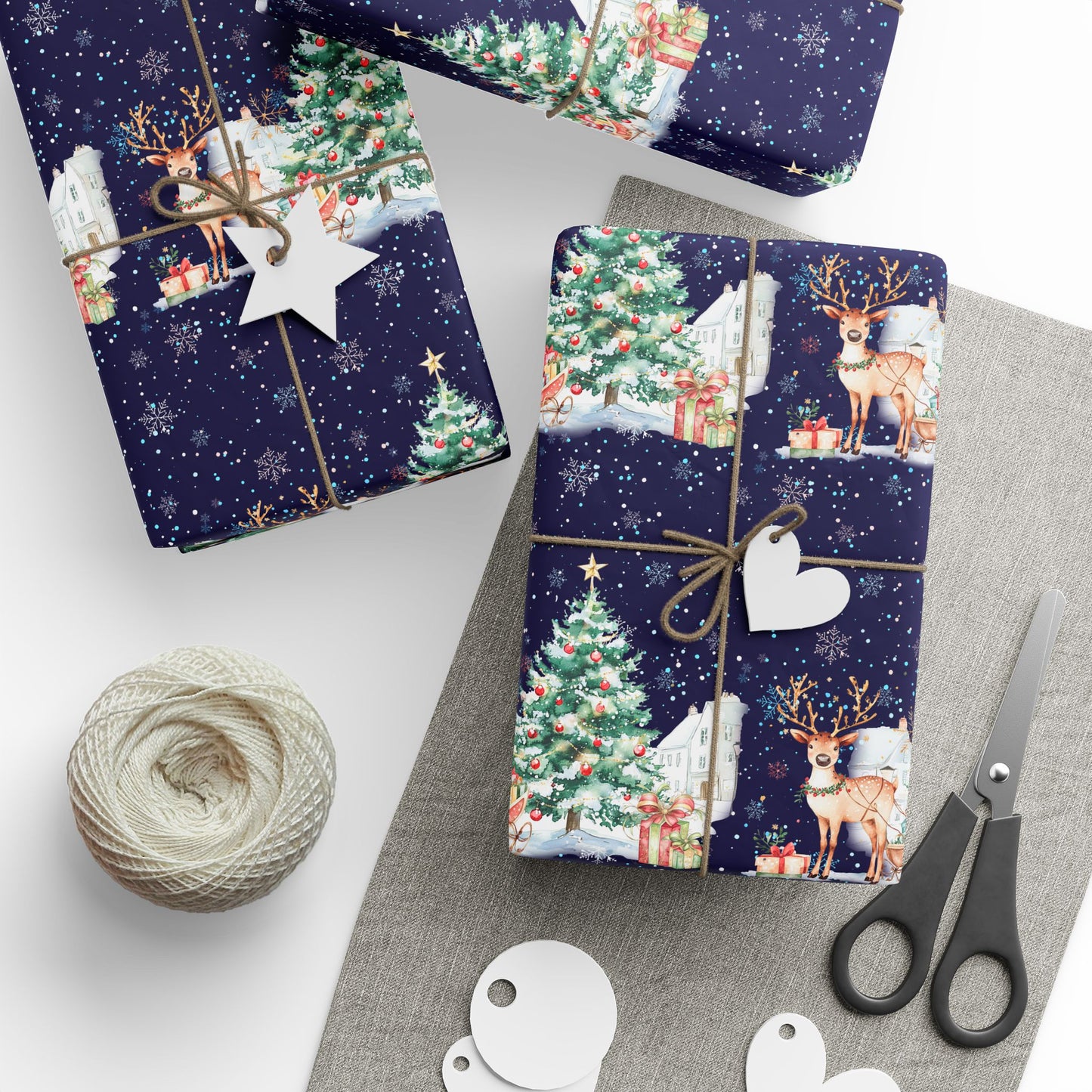 Merry Manor & Reindeer Magic – Luxe Holiday Wrapping Paper
