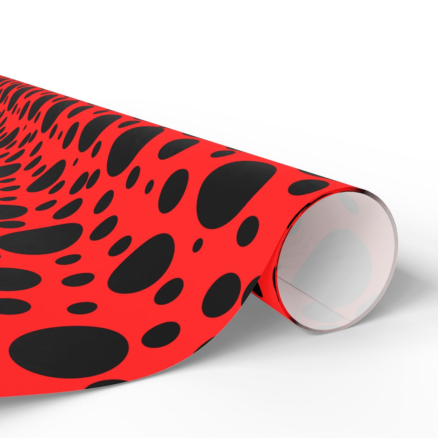 Dot Drama – Retro Red & Black Polka Dot Wrapping Paper