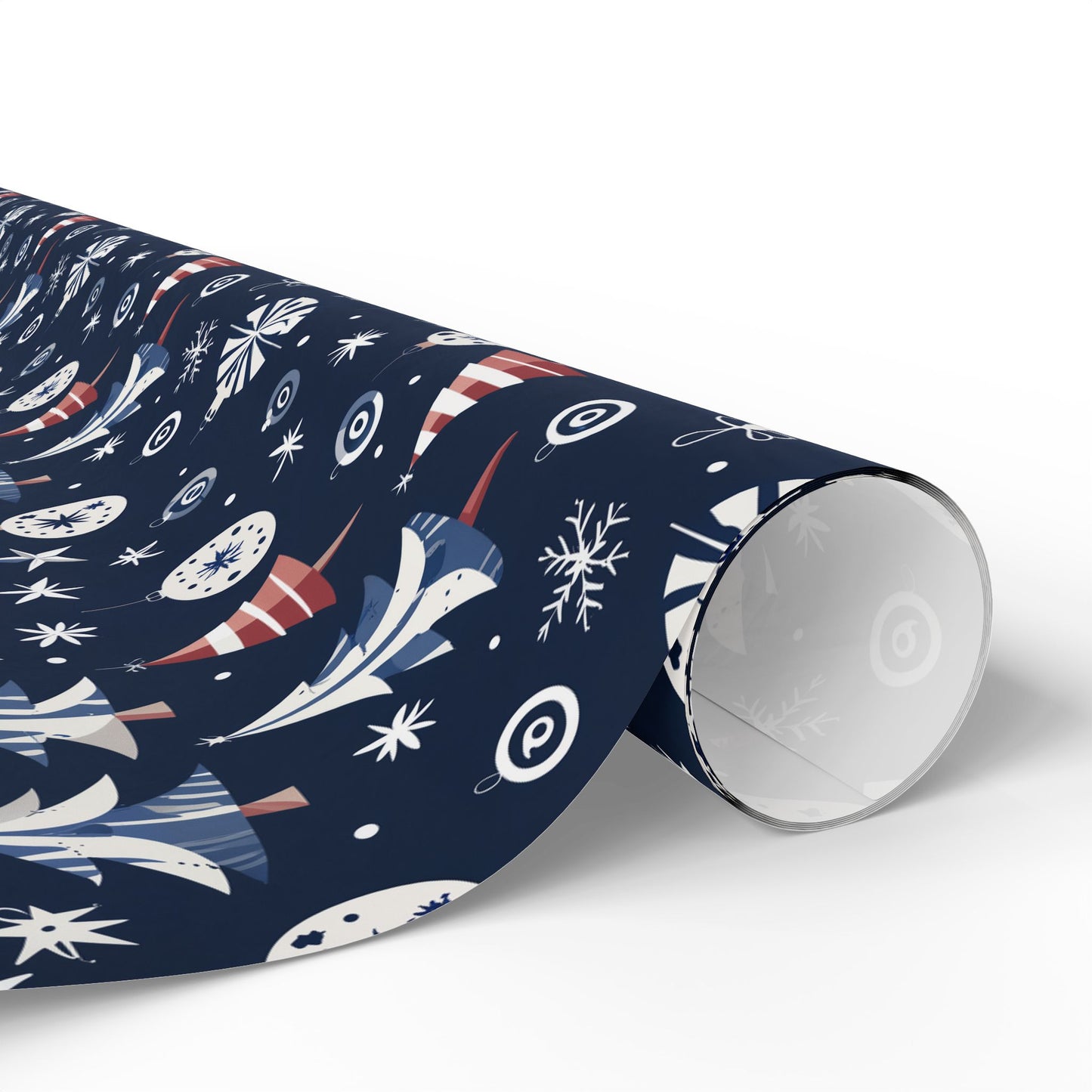 Stylish Navy Christmas Gift Wrap