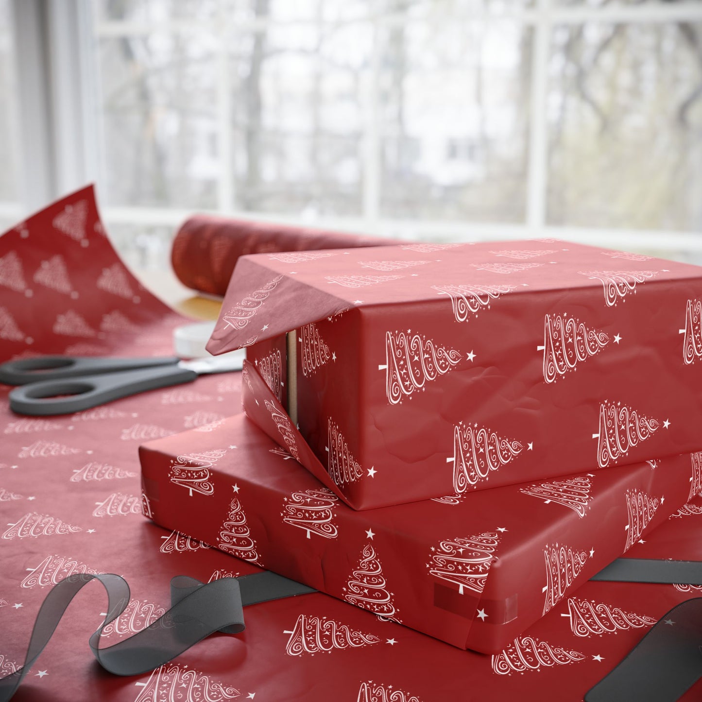 Twinkle Twirl – Elegant Christmas Tree Wrapping Paper