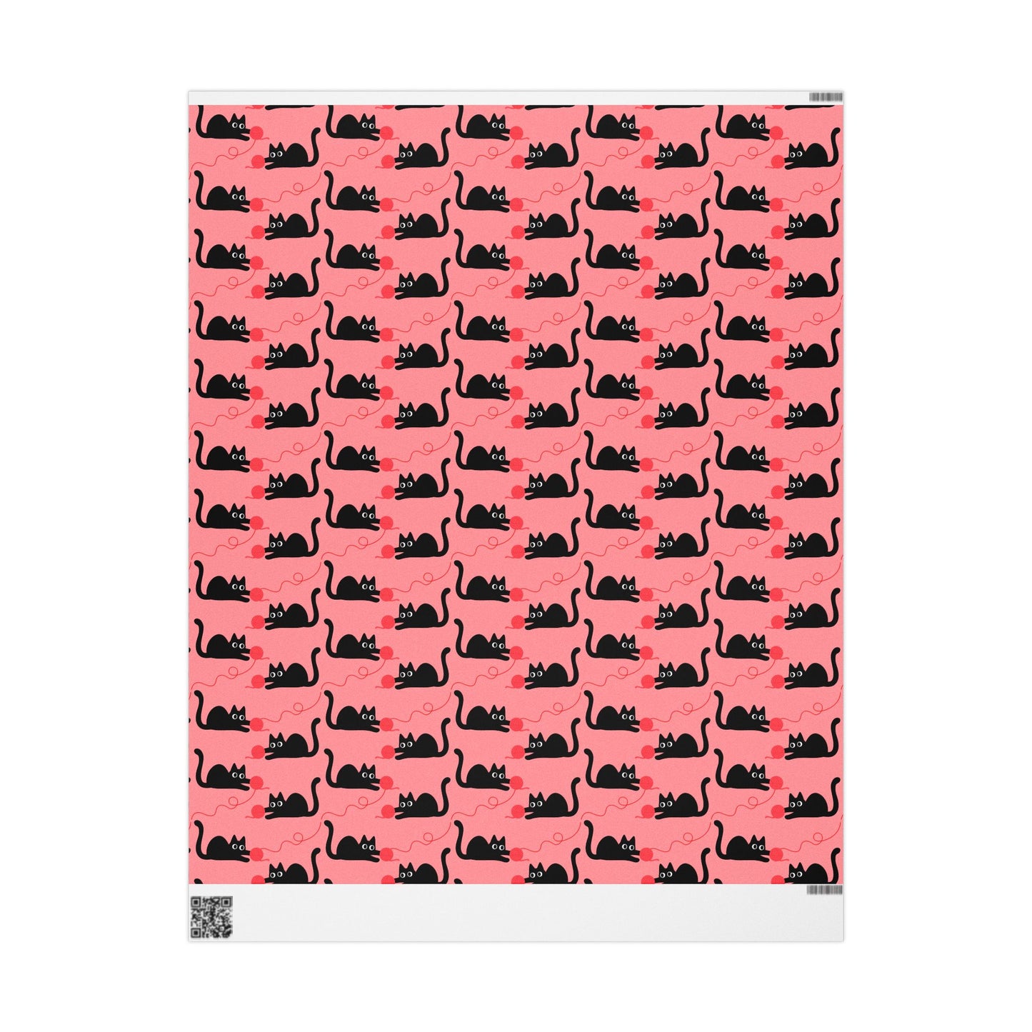 Pink Cat Wrapping Paper – Playful Black Kitty Design for Every Occasion