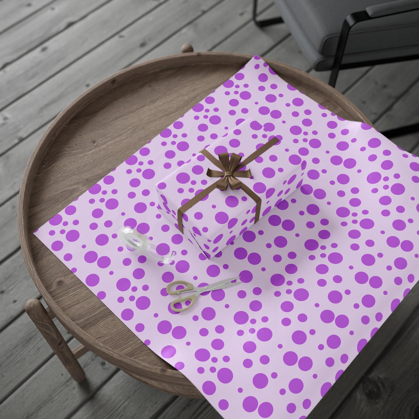Playful Purple Polka Dot Wrapping Paper