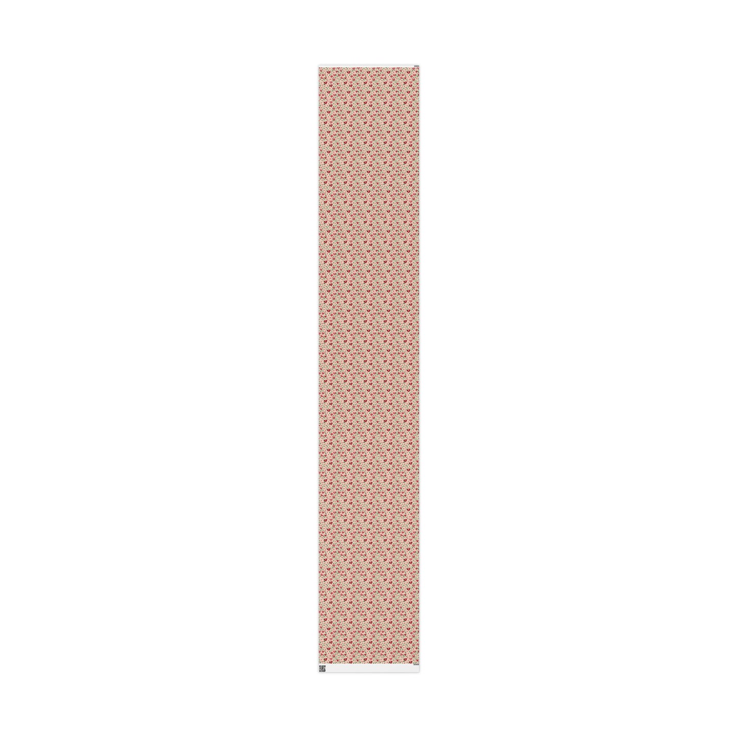 Orange Floral & Heart Wrapping Paper