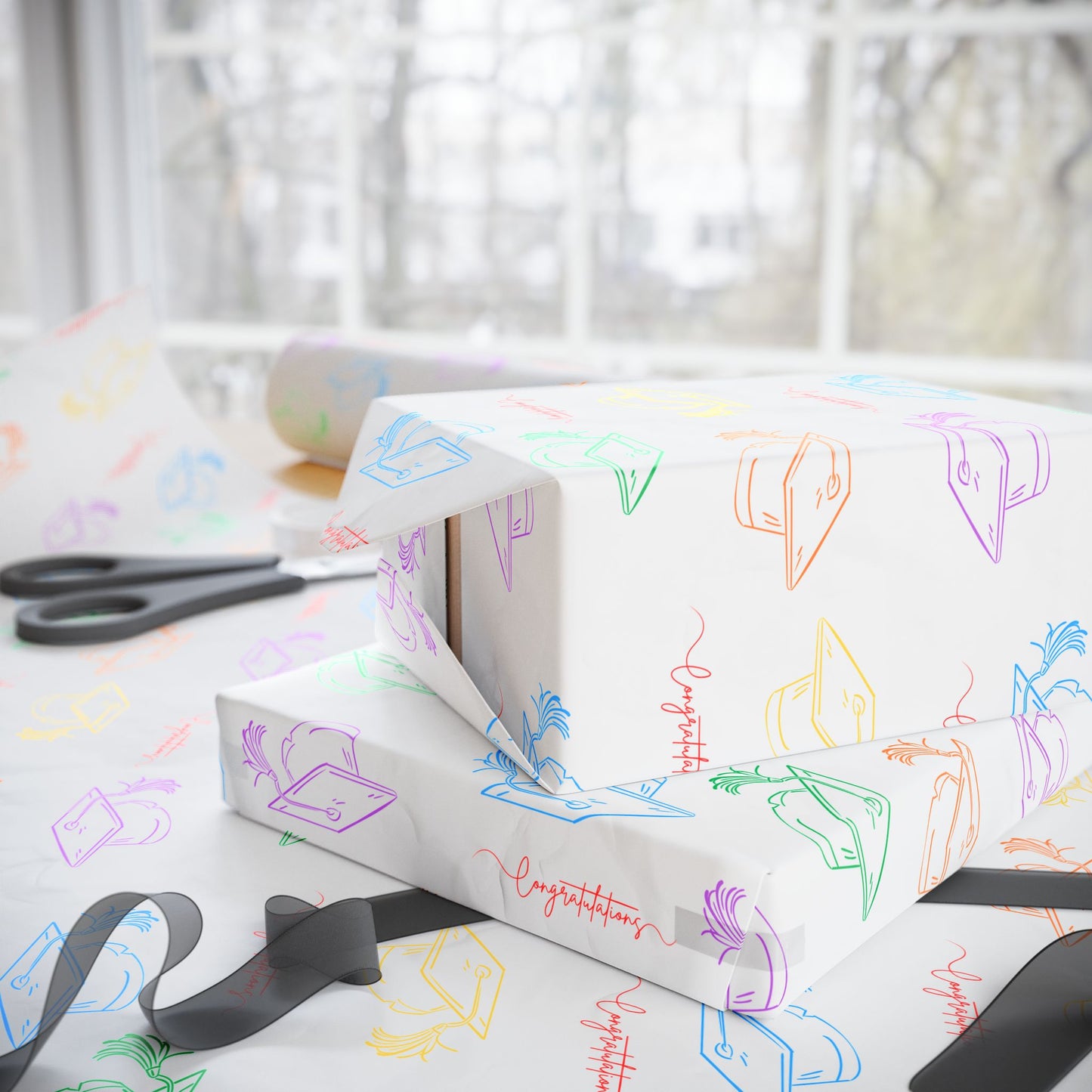Rainbow Congratulations Wrapping Paper