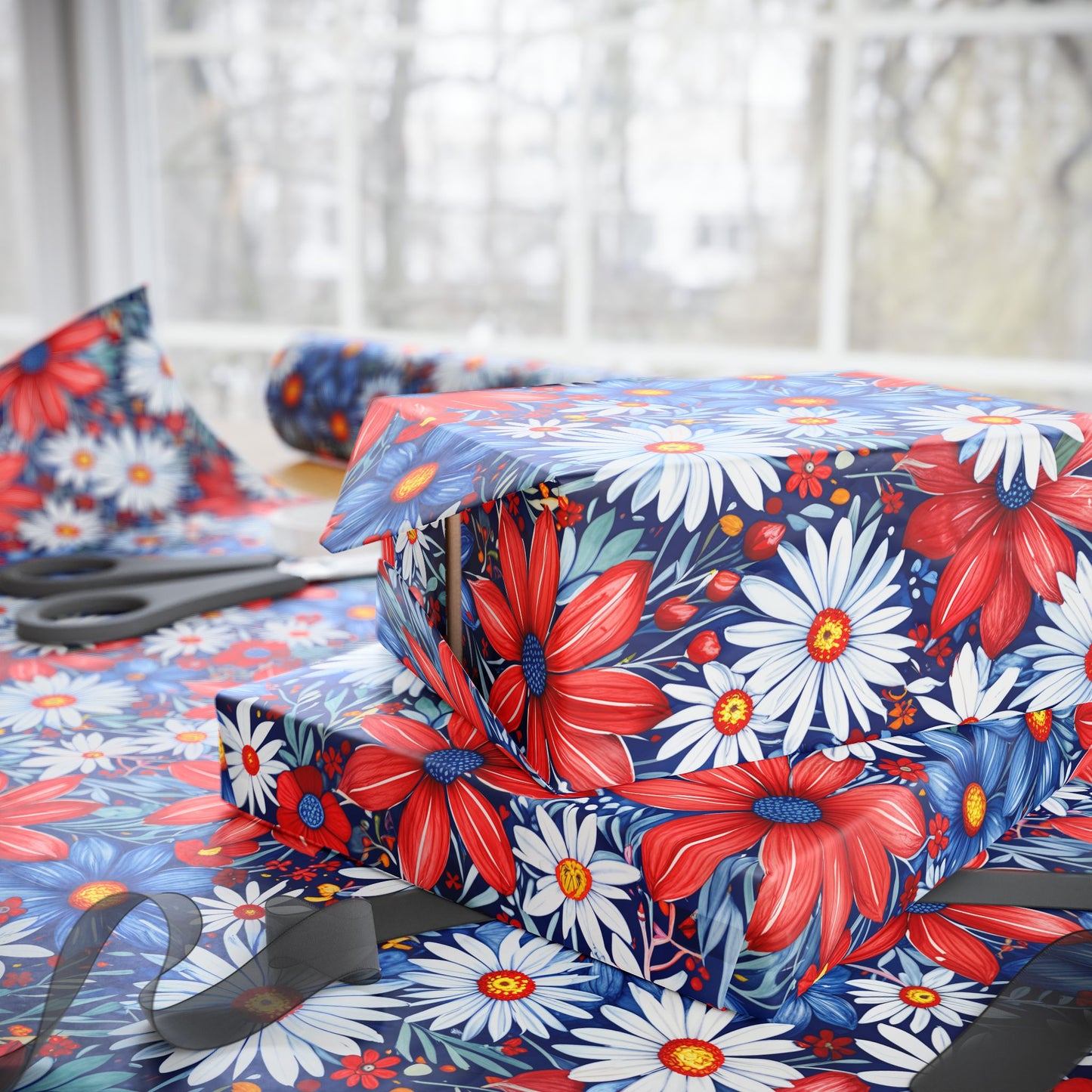 Red White Blue Daisies