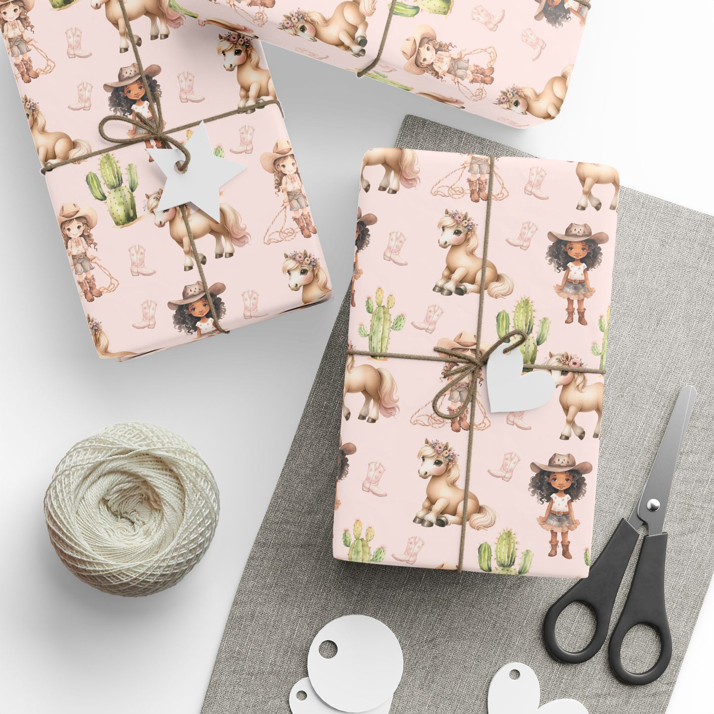 Pink Cowgirl Wrapping Paper