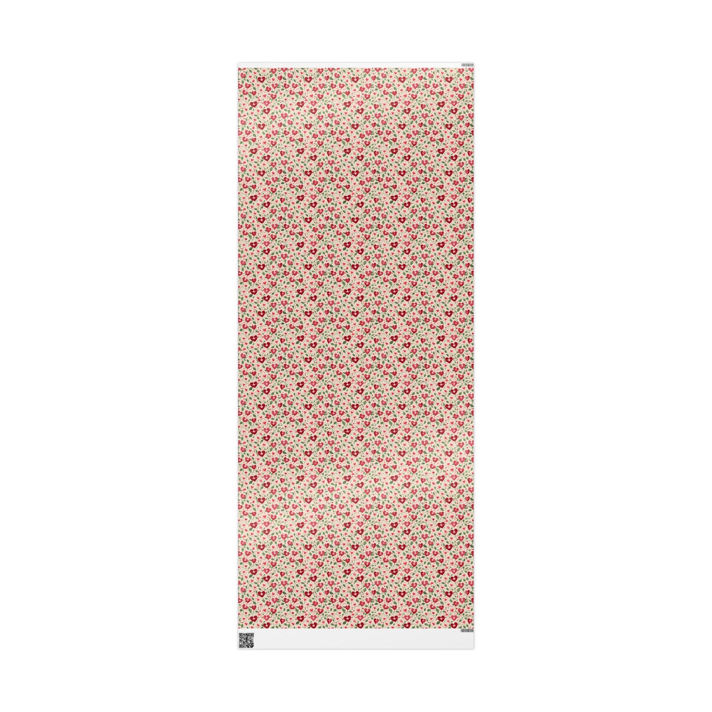 Orange Floral & Heart Wrapping Paper