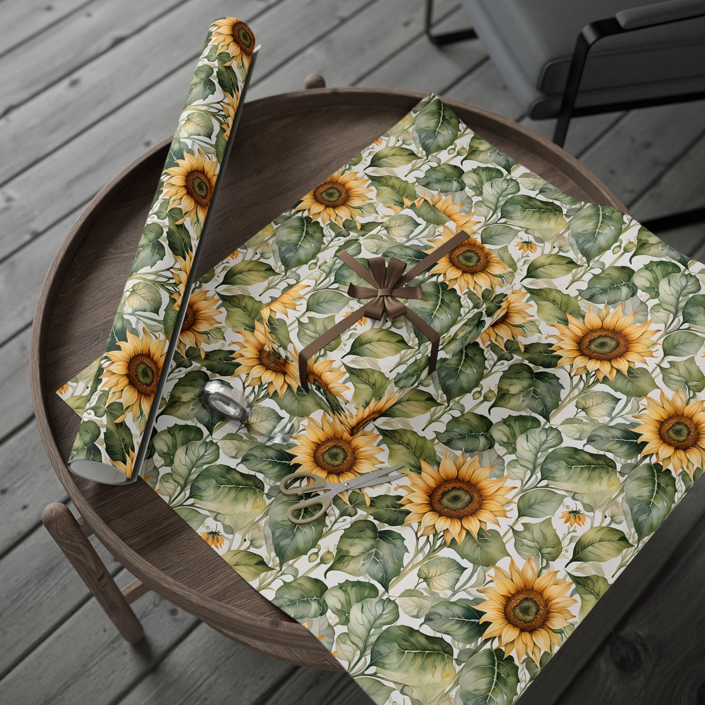 Cheerful Sunflower Patterned Gift Wrap