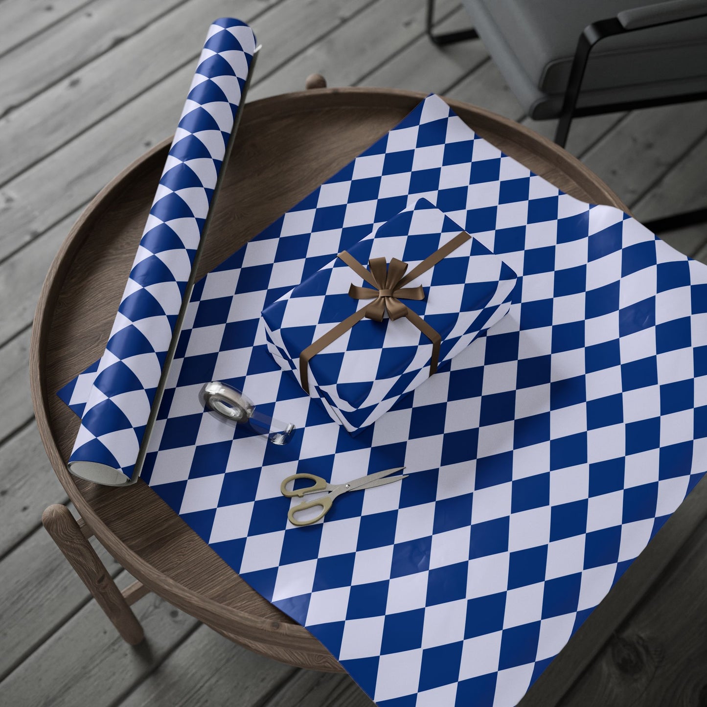 Blue on Blue Harlequin Pattern