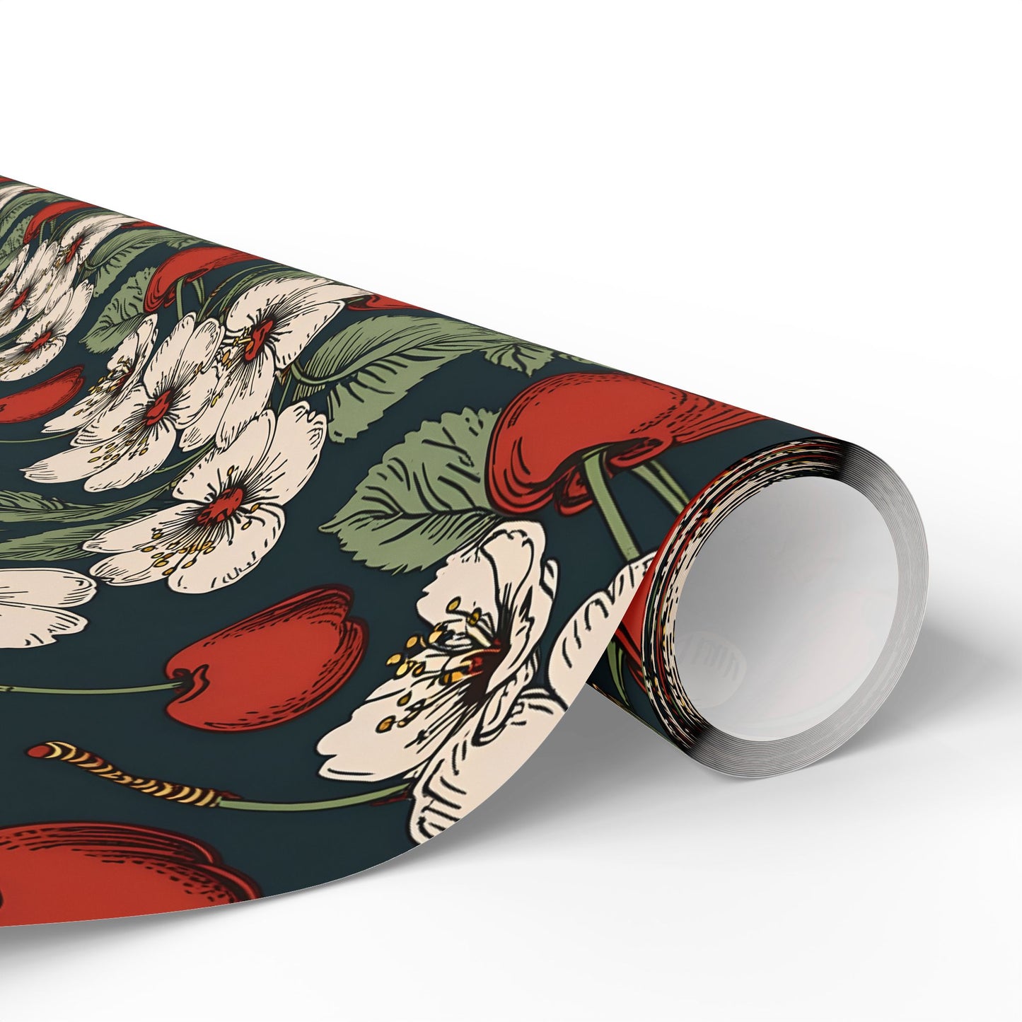 Retro Cherry Blossom Wrapping Paper