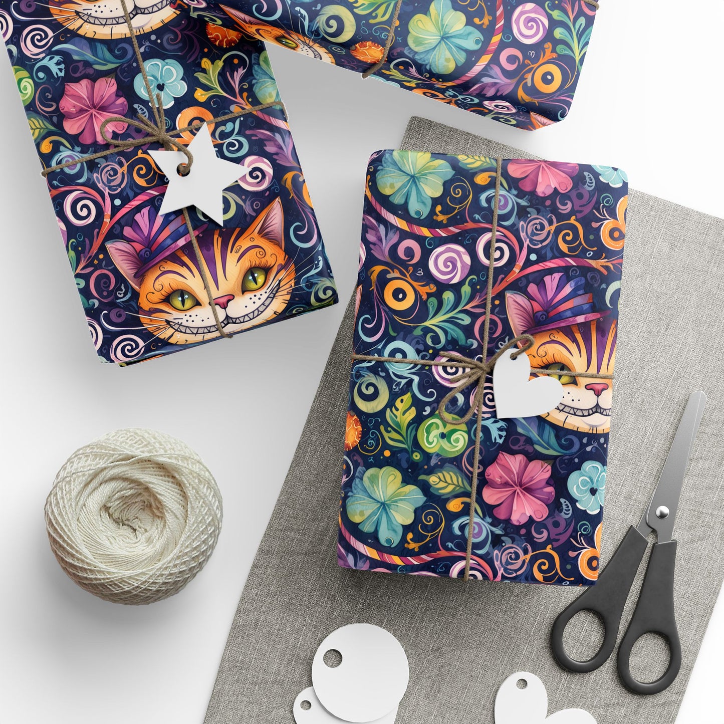 Cheshire Cat Vibrant Abstract Wrapping Paper
