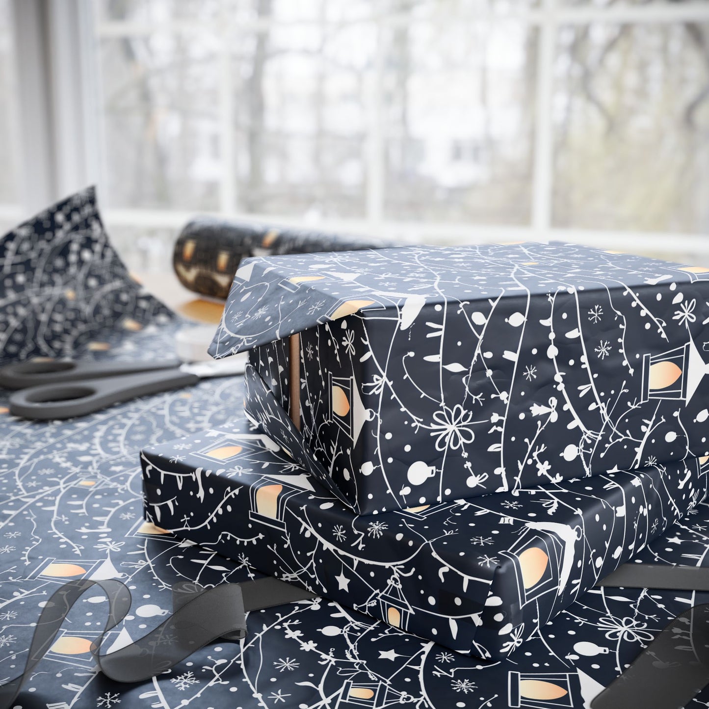 Lantern Glow – Cozy Lights Holiday Wrapping Paper