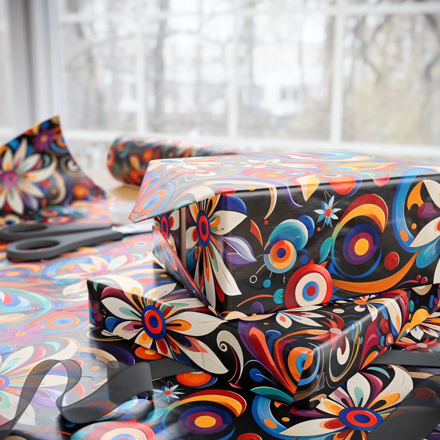 Wrapping Papers - Retro Floral Design