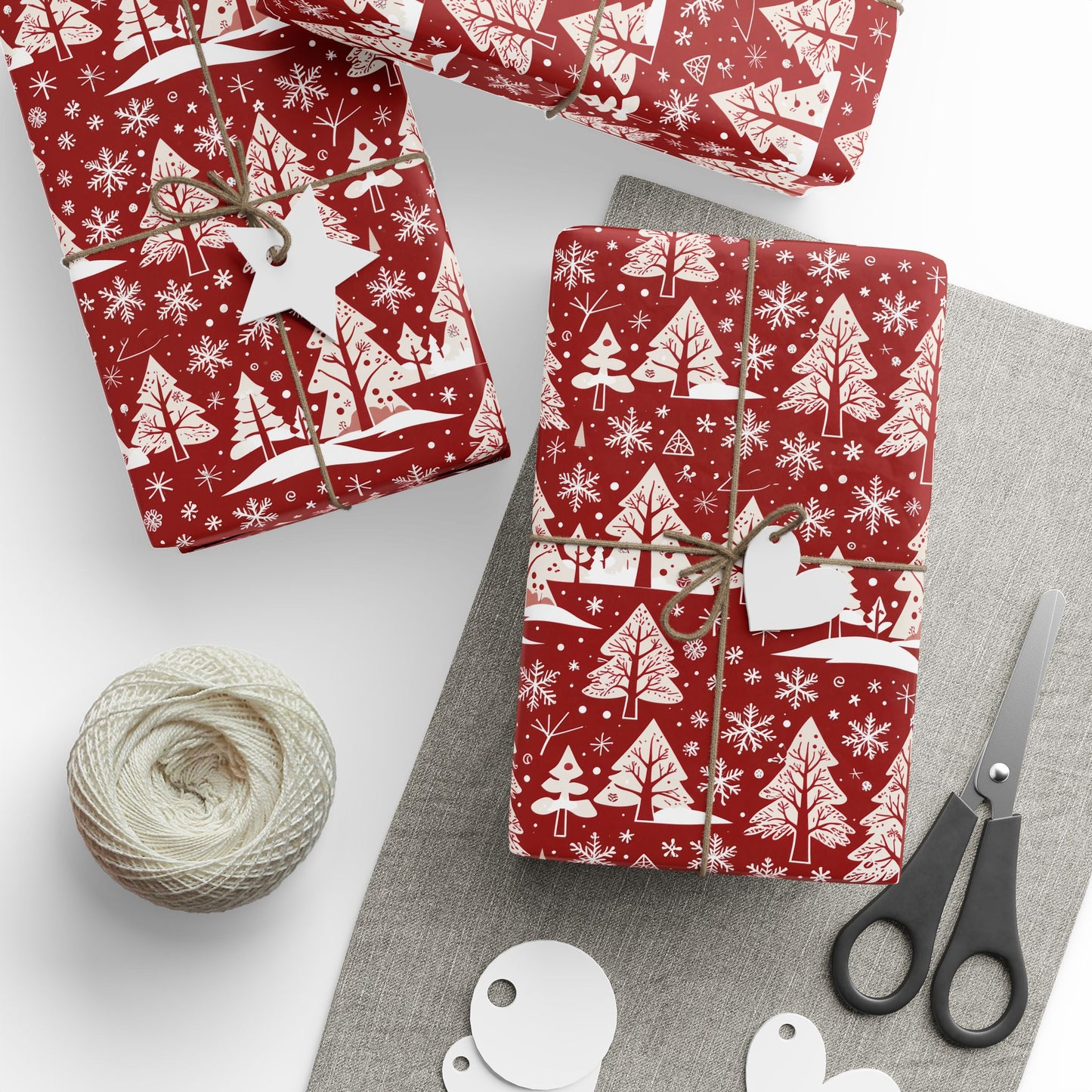 Nordic Noel – Red & White Forest Wrapping Paper