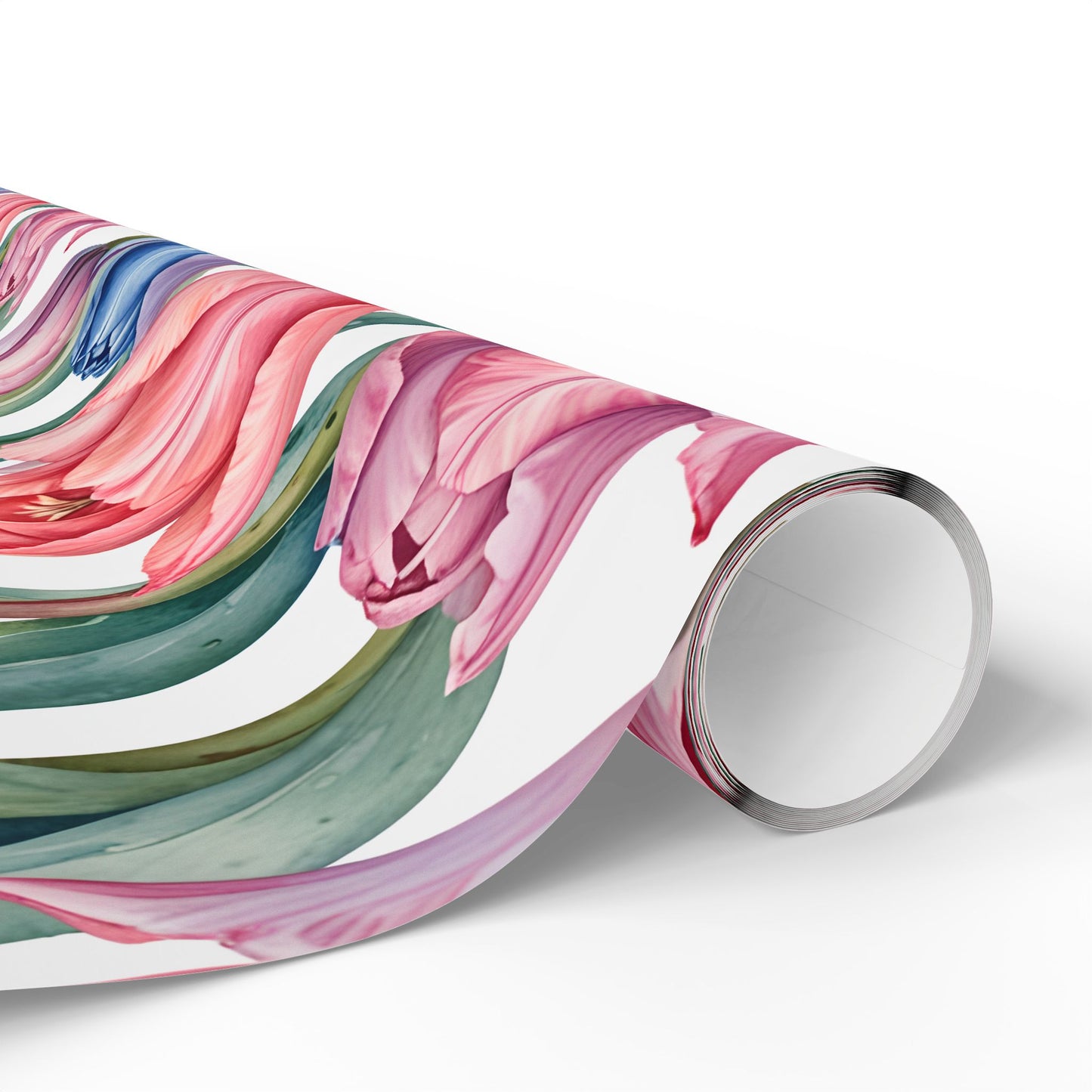 Tulips Pink Blue Gift Wrap
