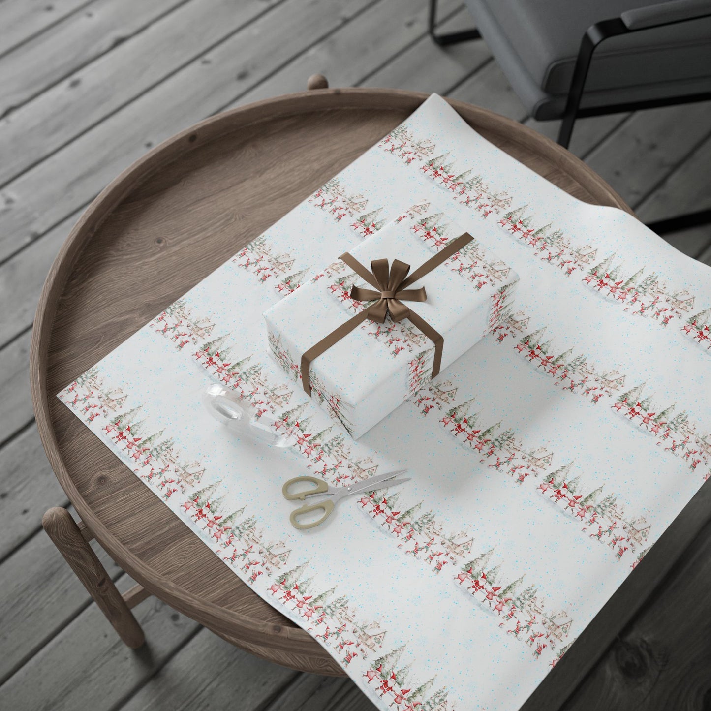 Tinsel Tango – Dancing Elves in a Winter Wonderland Wrapping Paper