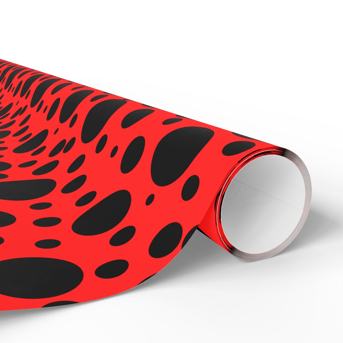 Dot Drama – Retro Red & Black Polka Dot Wrapping Paper